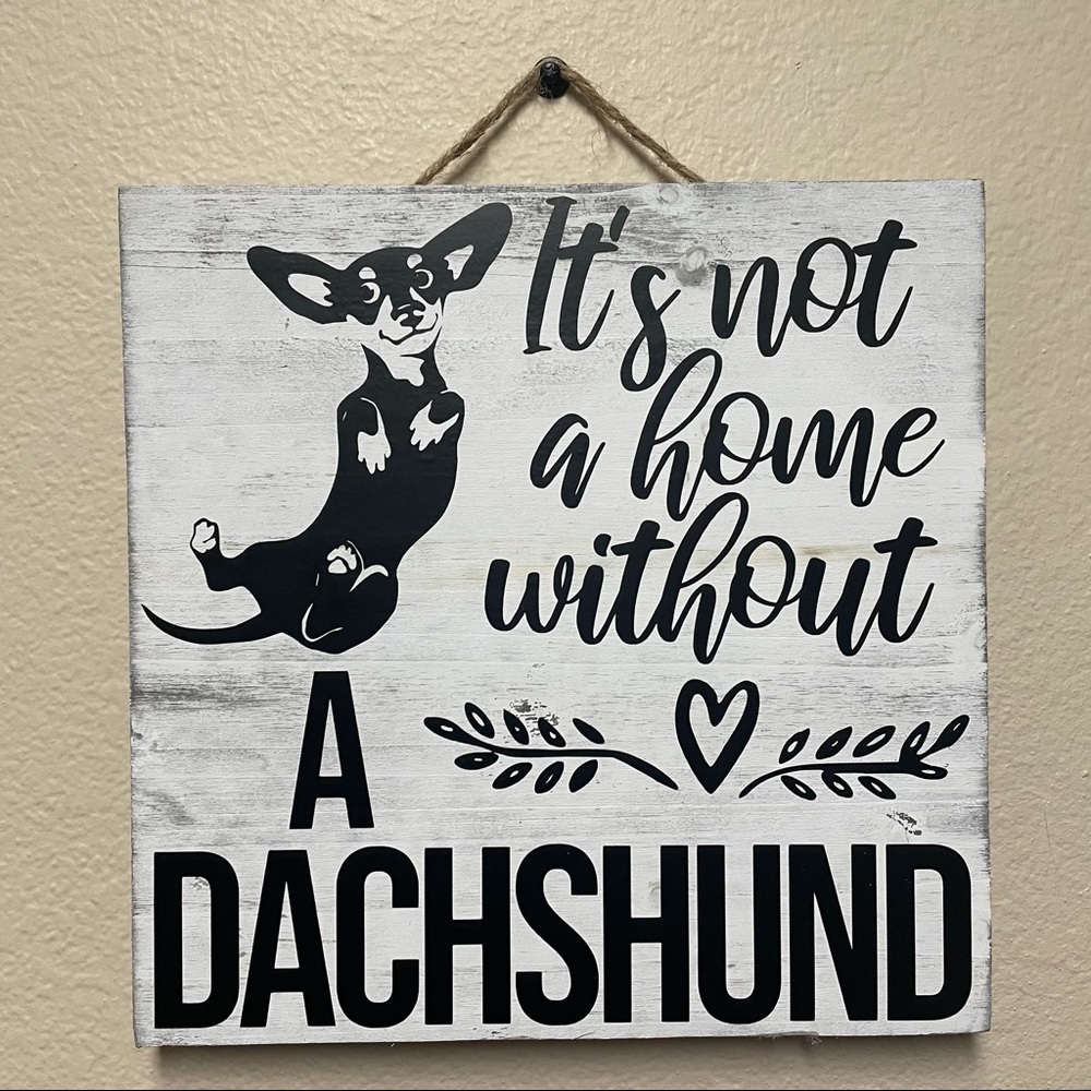 Farmhouse Sign Rustic Dachshund Lover Gift Wiener Dog Wall Art
